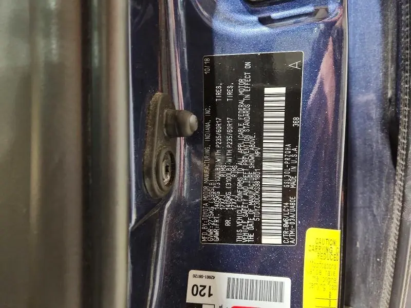 2019 TOYOTA SIENNA XLE 8-PASSENGER  