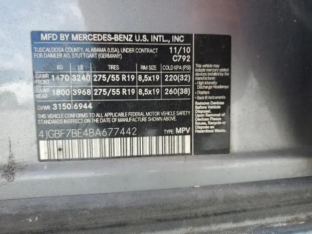 2011 MERCEDES-BENZ GL 450 4MATIC  