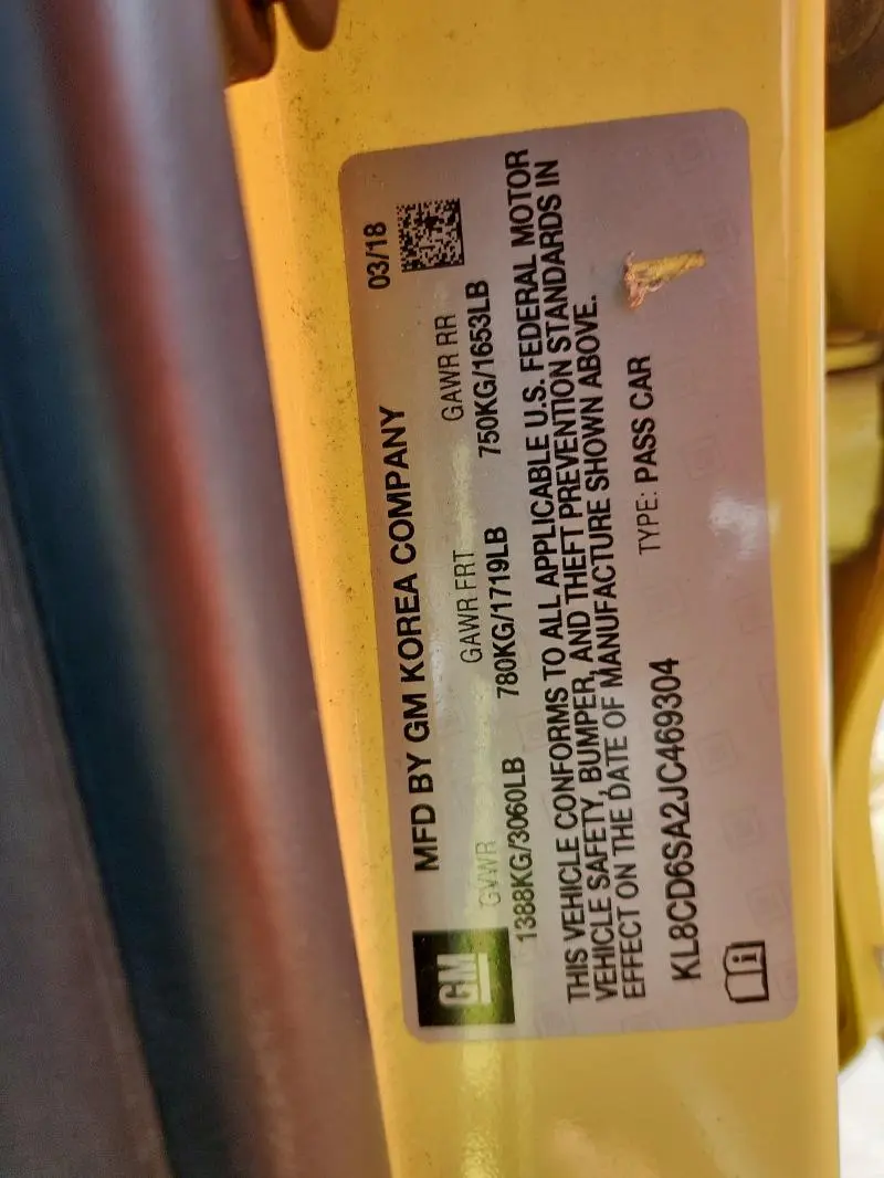 2018 CHEVROLET SPARK 1LT