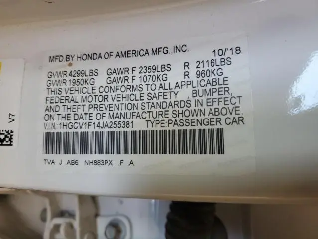 2018 HONDA ACCORD LX  