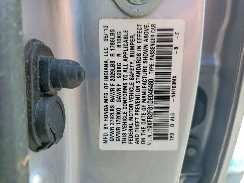 2013 HONDA CIVIC EX  