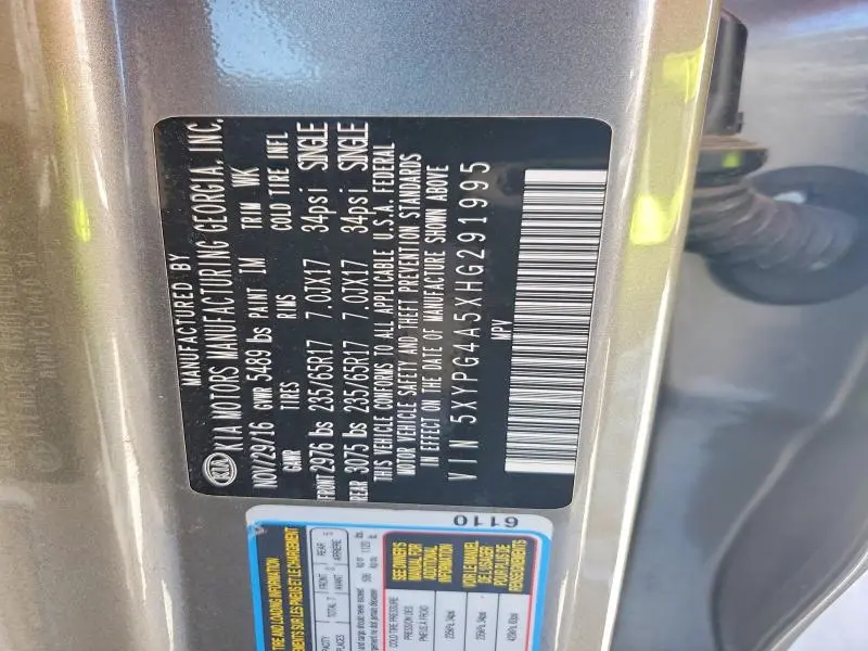 2017 KIA SORENTO LX V6  