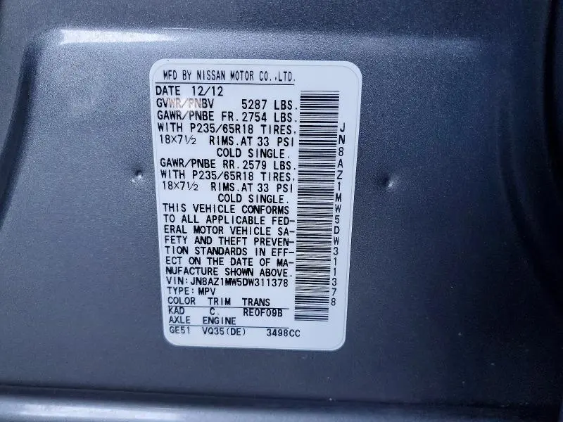 2013 NISSAN MURANO S  