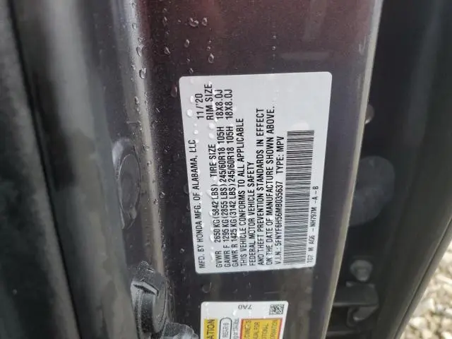 2021 HONDA PILOT EXL  