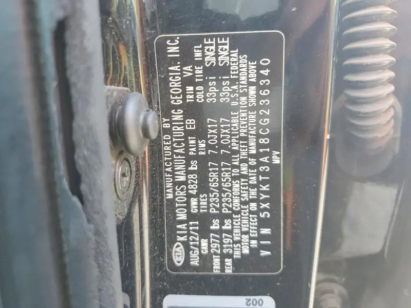 2012 KIA SORENTO LX  