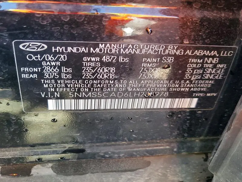 2020 HYUNDAI SANTA FE LIMITED  