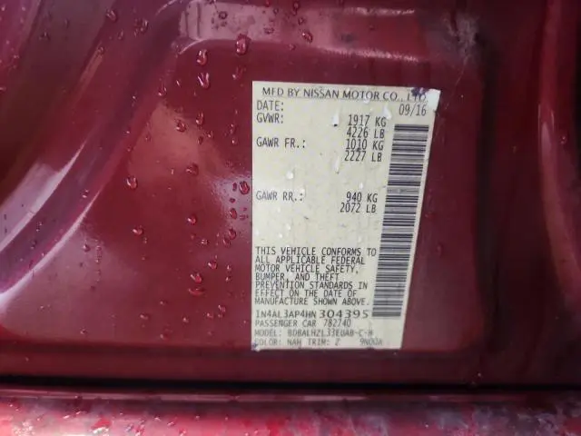 2017 NISSAN ALTIMA 2.5  