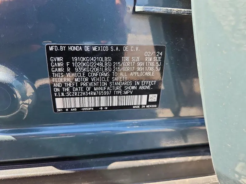 2024 HONDA HR-V LX  