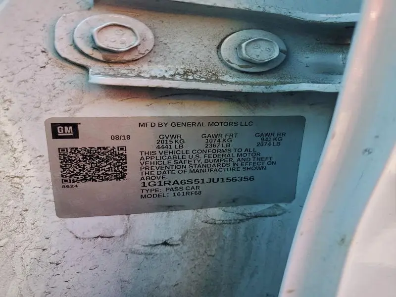 2018 CHEVROLET VOLT LT  