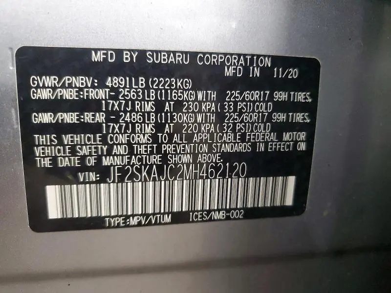 2021 SUBARU FORESTER PREMIUM  