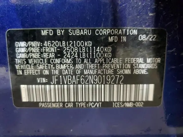 2022 SUBARU WRX PREMIUM  