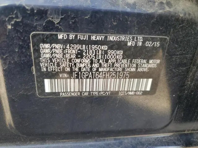 2015 SUBARU IMPREZA SPORT  