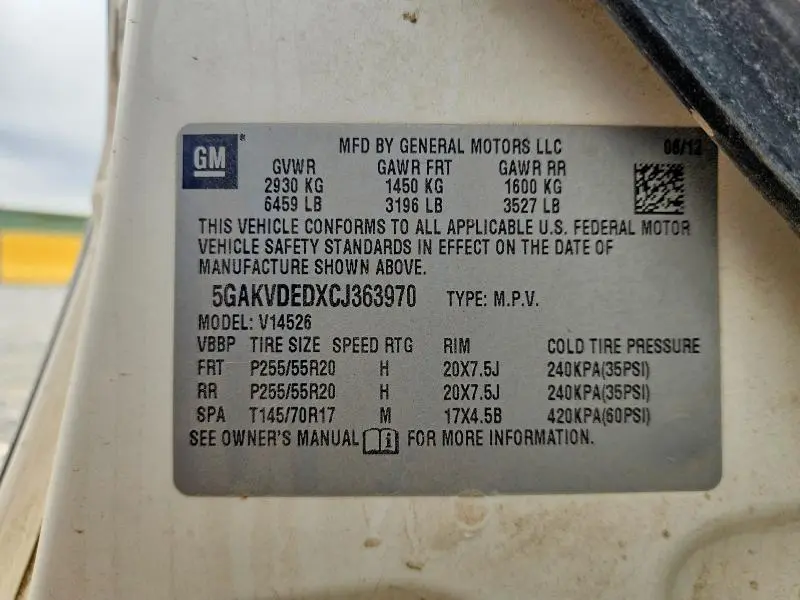 2012 BUICK ENCLAVE   