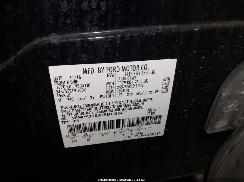 2017 FORD EDGE TITANIUM