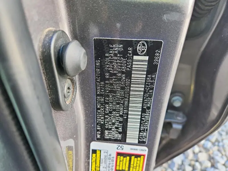2018 TOYOTA CAMRY L  
