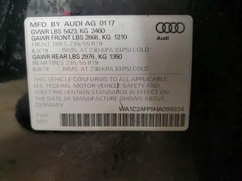 2017 AUDI Q5 PREMIUM  