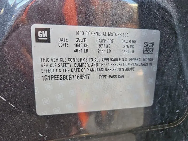 2016 CHEVROLET CRUZE LIMITED LT  