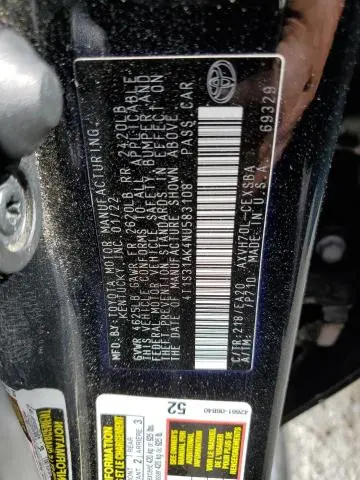 2022 TOYOTA CAMRY NIGHT SHADE  