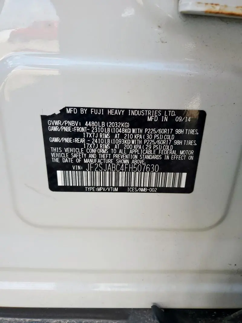 2015 SUBARU FORESTER 2.5I  
