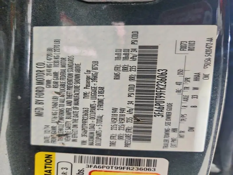 2015 FORD FUSION SE  