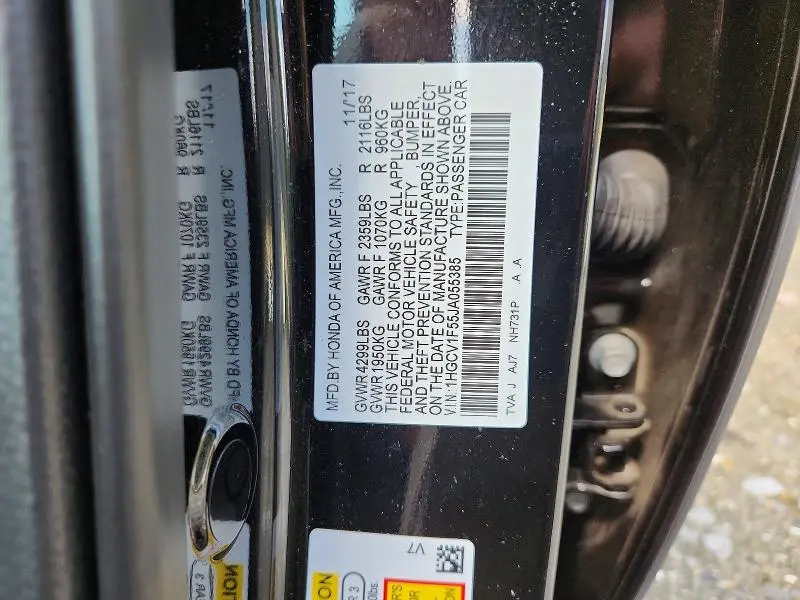 2018 HONDA ACCORD EXL  