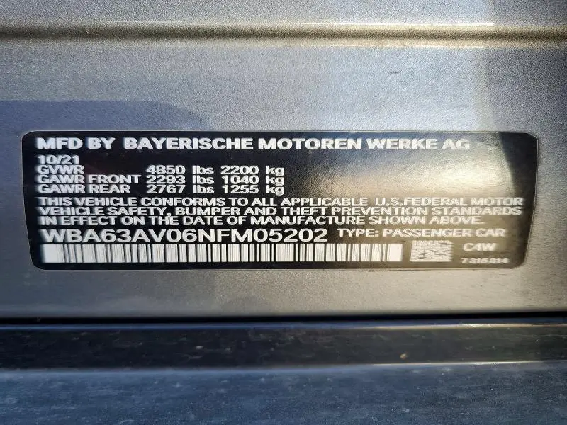 2022 BMW 430I GRAN COUPE  