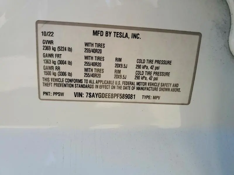 2023 TESLA MODEL Y   