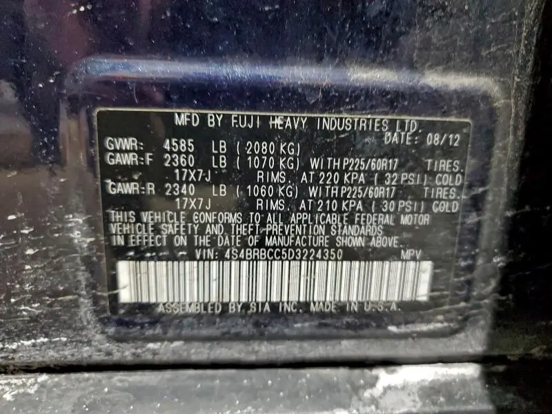 2013 SUBARU OUTBACK 2.5I PREMIUM  