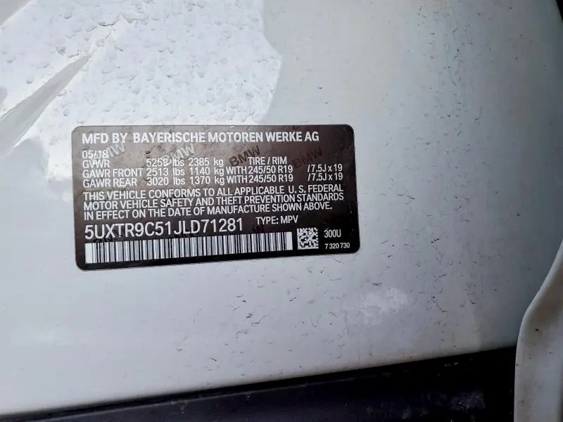 2018 BMW X3 XDRIVE30I  