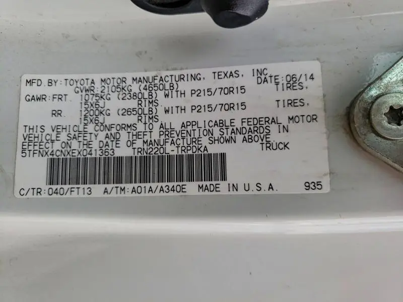 2014 TOYOTA TACOMA   