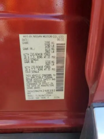 2015 NISSAN MURANO S