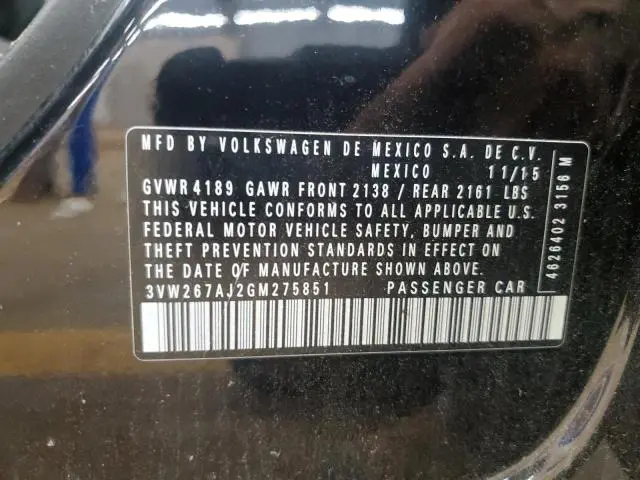 2016 VOLKSWAGEN JETTA S  