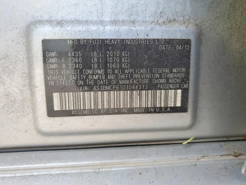 2013 SUBARU LEGACY 2.5I LIMITED  