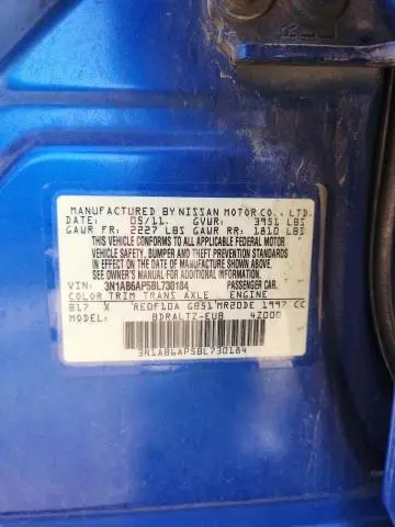 2011 NISSAN SENTRA 2.0  