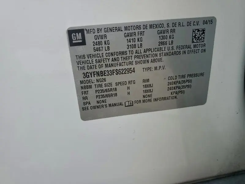 2015 CADILLAC SRX LUXURY COLLECTION  