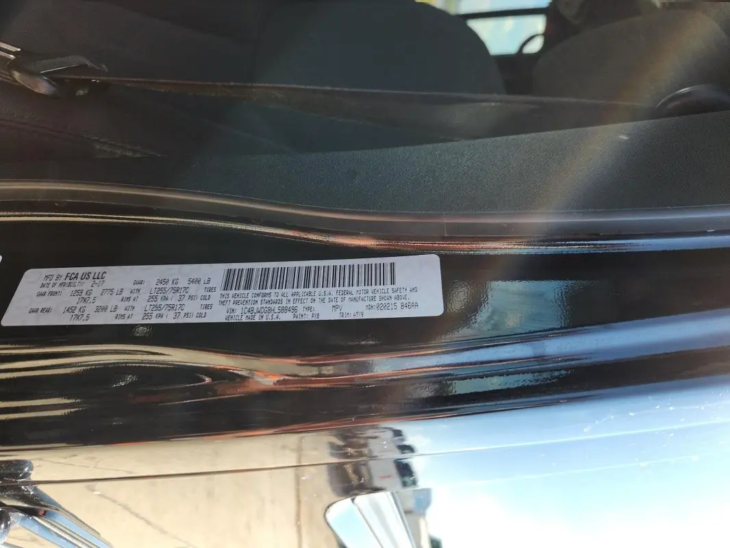 2017 JEEP WRANGLER UNLIMITED SPORT  