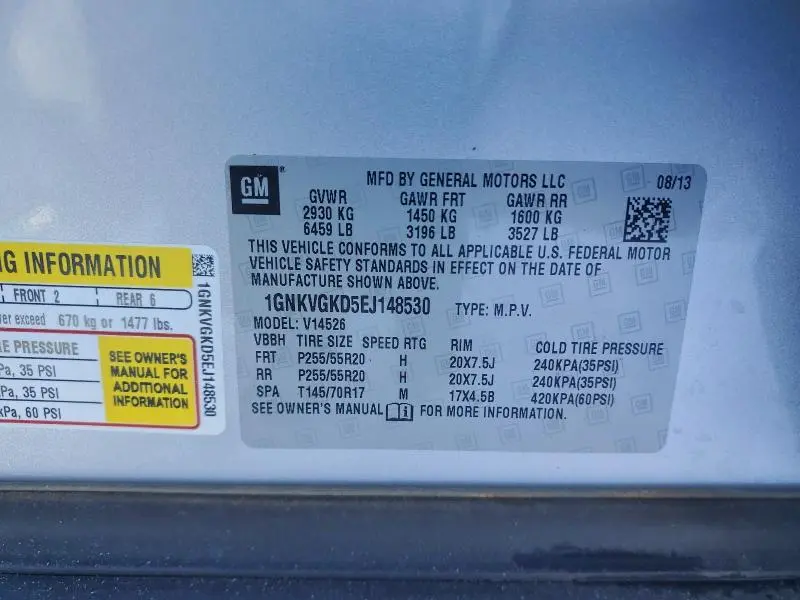 2014 CHEVROLET TRAVERSE LT  