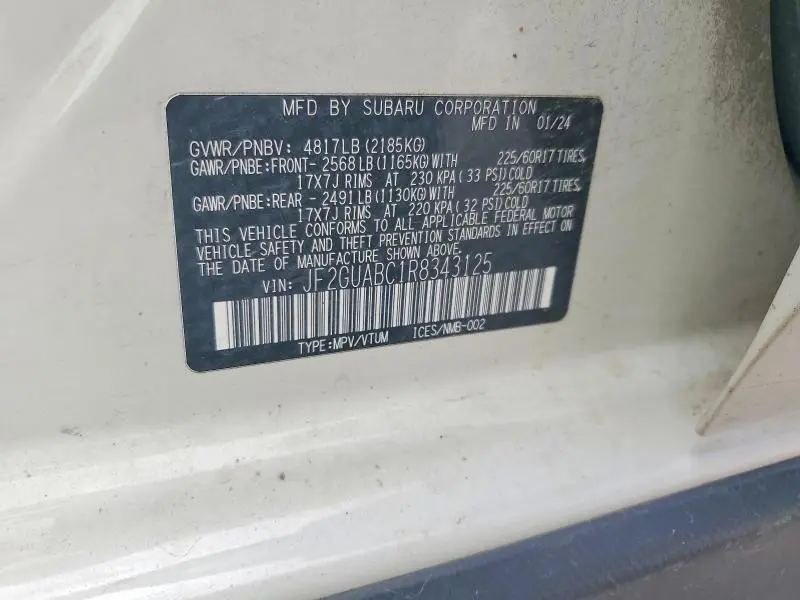 2024 SUBARU CROSSTREK   