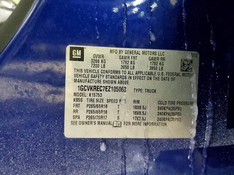 2014 CHEVROLET SILVERADO K1500 LT  