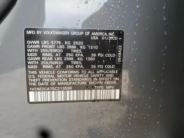 2025 VOLKSWAGEN ATLAS CROSS SPORT SEL R-LINE  