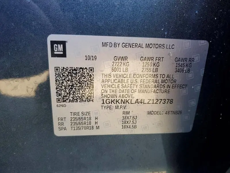 2020 GMC ACADIA SLE  