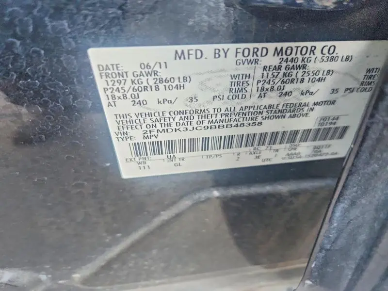 2011 FORD EDGE SEL  