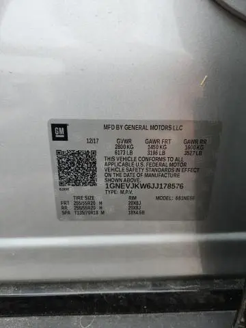 2018 CHEVROLET TRAVERSE PREMIER  
