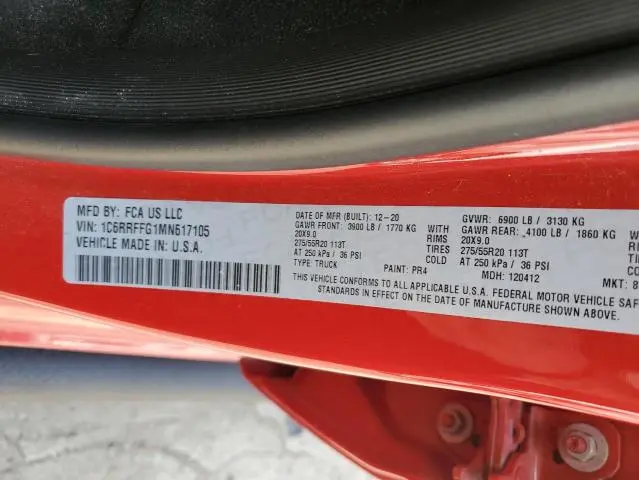 2021 RAM 1500 BIG HORN/LONE STAR  