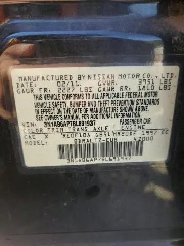 2011 NISSAN SENTRA 2.0  