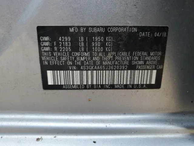 2018 SUBARU IMPREZA   