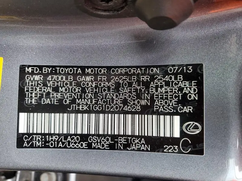2013 LEXUS ES 350  