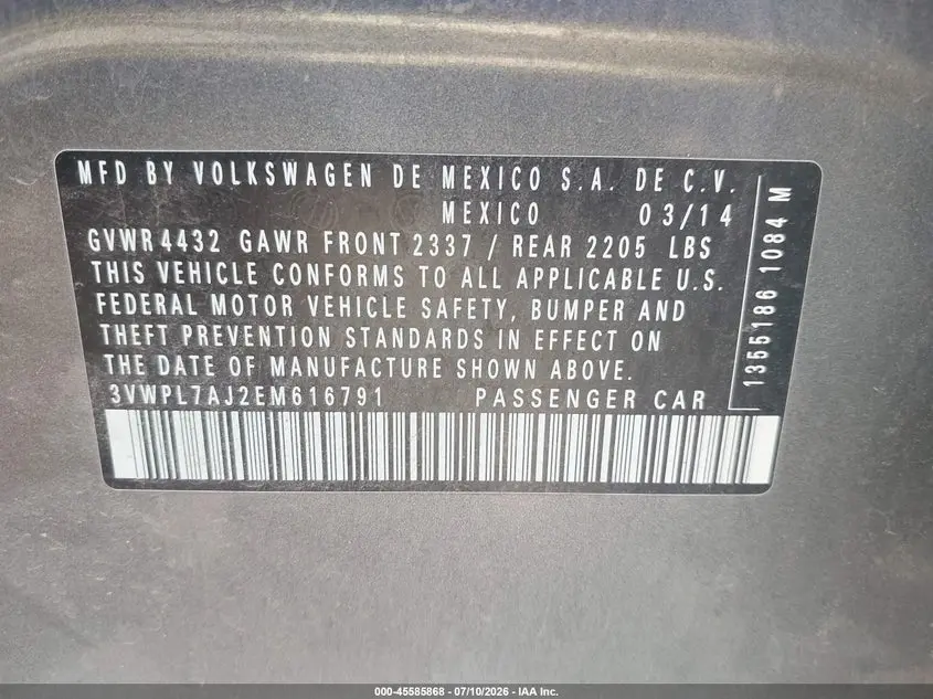 2014 VOLKSWAGEN JETTA SPORTWAGEN 2.0L TDI