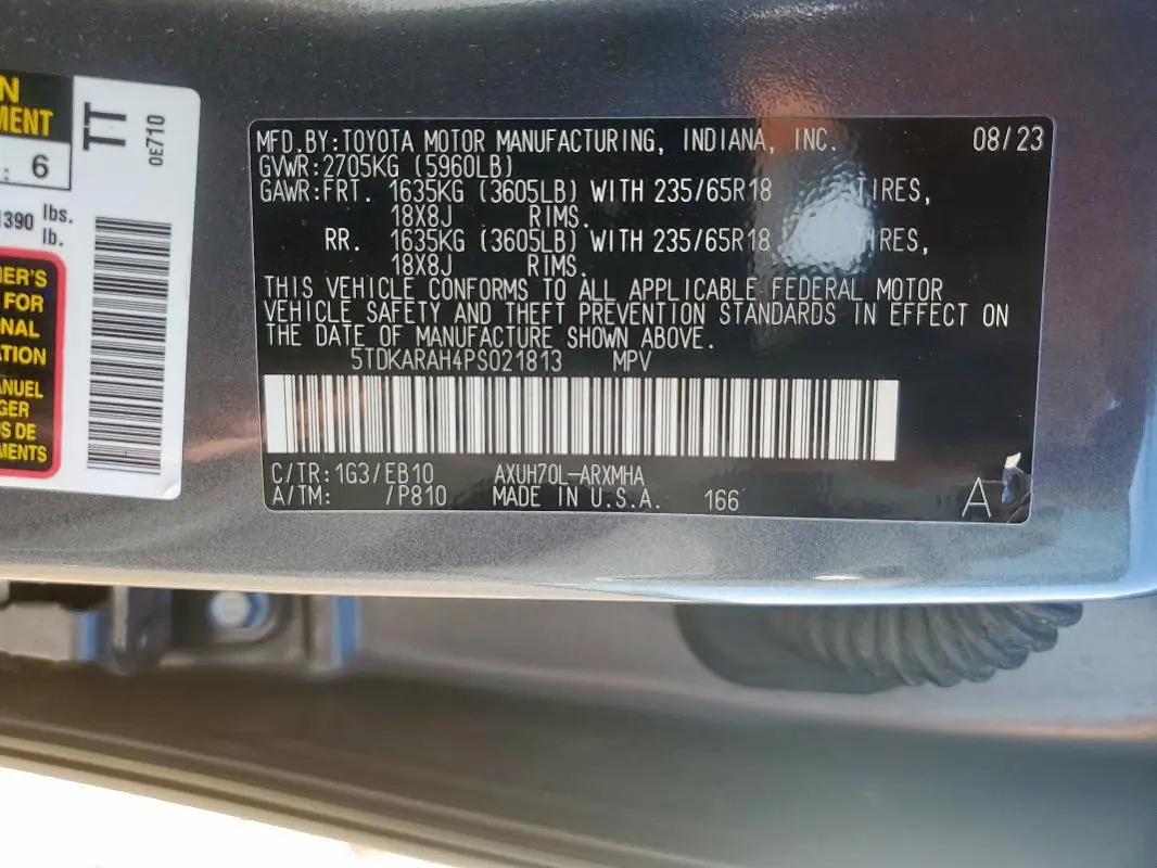 2023 TOYOTA HIGHLANDER HYBRID XLE  