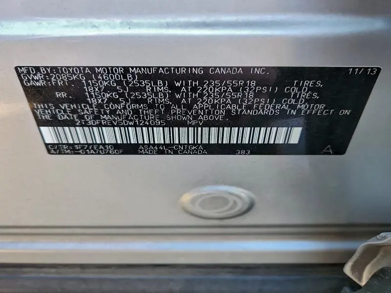 2013 TOYOTA RAV4 LIMITED  